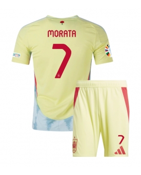 Spagna Alvaro Morata #7 Maglia Gara Trasferta Repliche Europei 2024 Bambino
